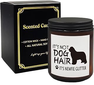 Mancheng-zi Newfoundland Dog Scented Soy Wax Jar Candle, Newfie Glitter Scent for Women, Moms, Friends