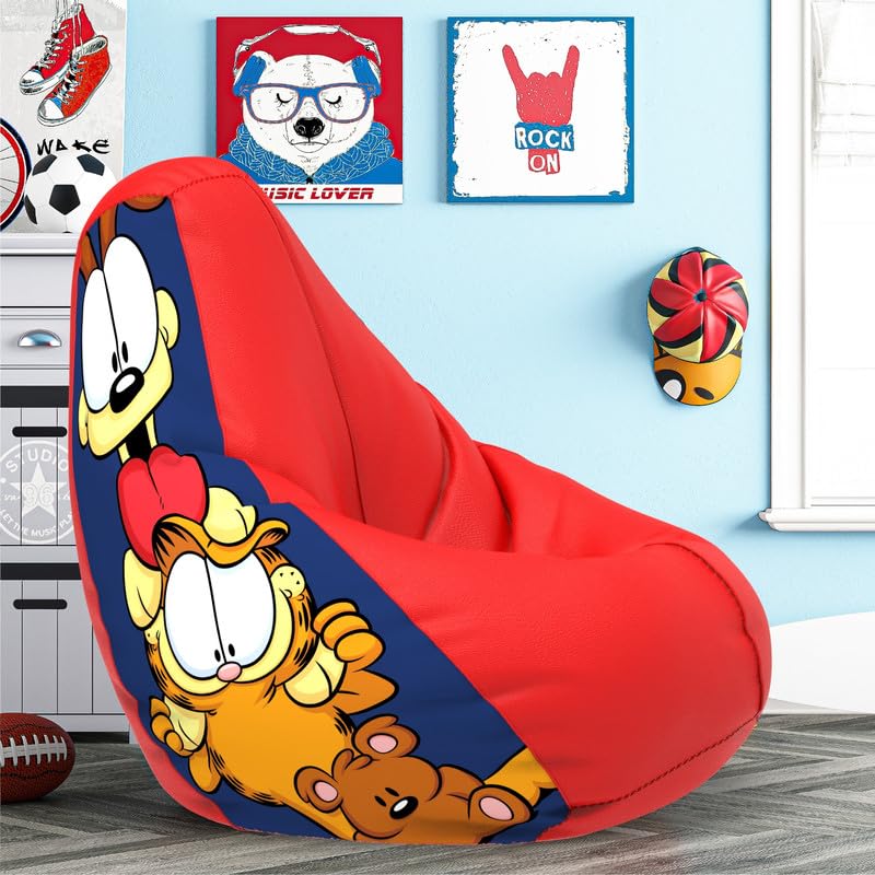 Biggie Bean Bag with Beans Filled 4XL- Official: Garfield Bean Bags - Max User Height : 5.5-6 Ft.-Weight : 70-99 Kgs(Model: Garfield_Artwork-4 - Red)-image-11