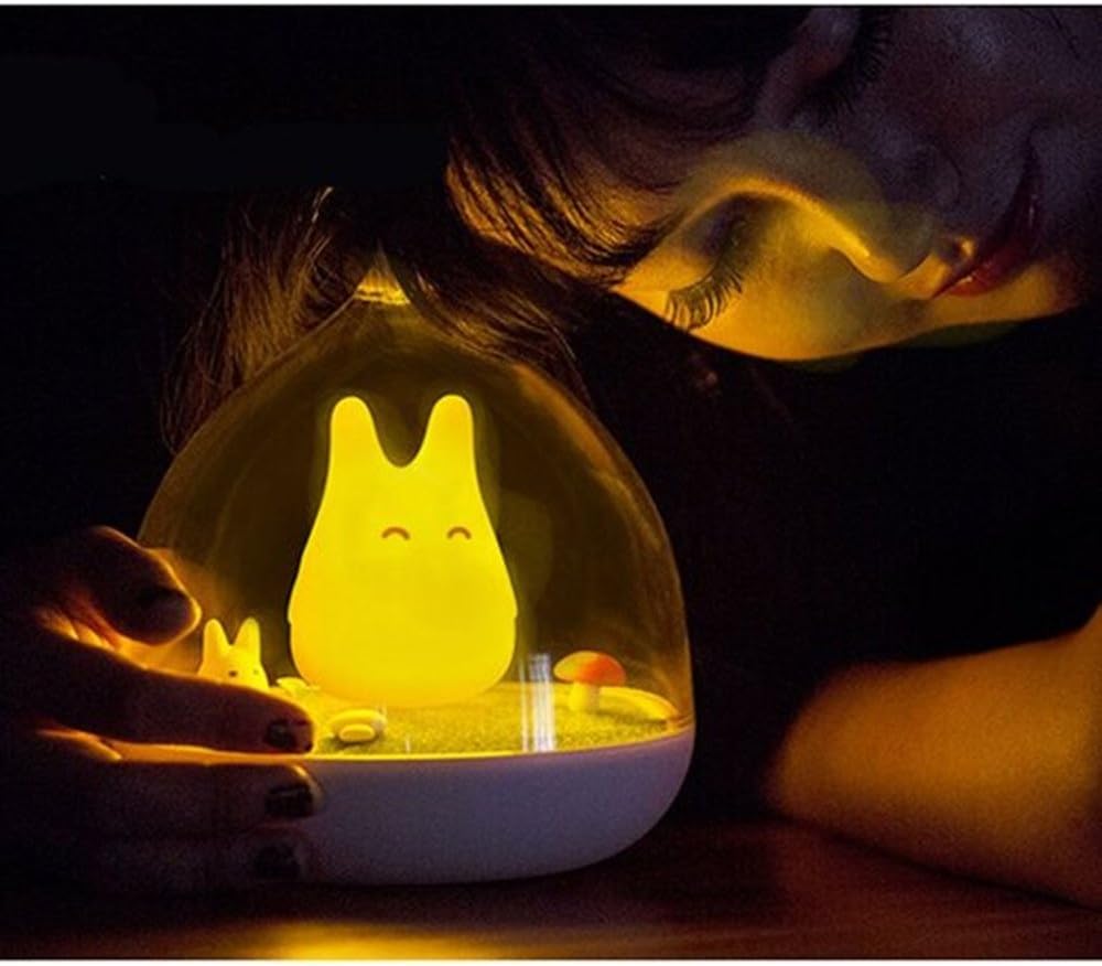 Children's Rechargeable Vibration Night Lights Hand-held Design Touch Dimmable Birdcage Lamp Totoro Kid's Night Lights - Charging - for Kids, Baby ,Valentines Gift,Outdoor Lamp (Yellow)