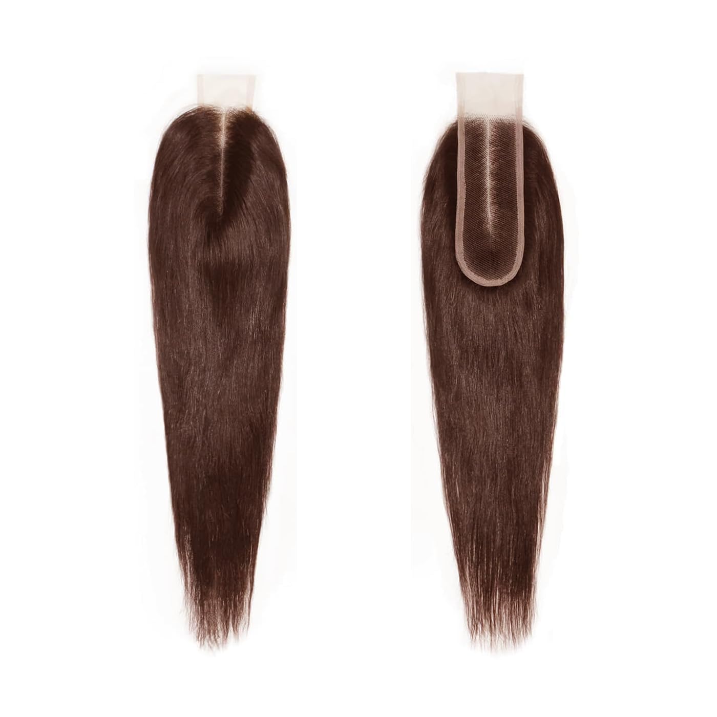 2x6 Chocolate Brown Closure Brazilian Virgin Human Hair Lace Closure Straight Middle Part 150% Density Hd Transparent Lace With Baby Hair 18 Inch image 2