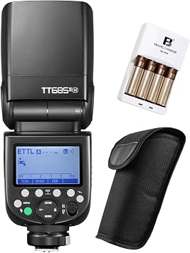 Godox TT685II-N TTL 2.4GHz GN60 High-Speed Sync 1/8000s Flash Speedlite Light with FB 4*AA Rechargeable Batteries&Charger Compatible for Nikon DSLR Cameras