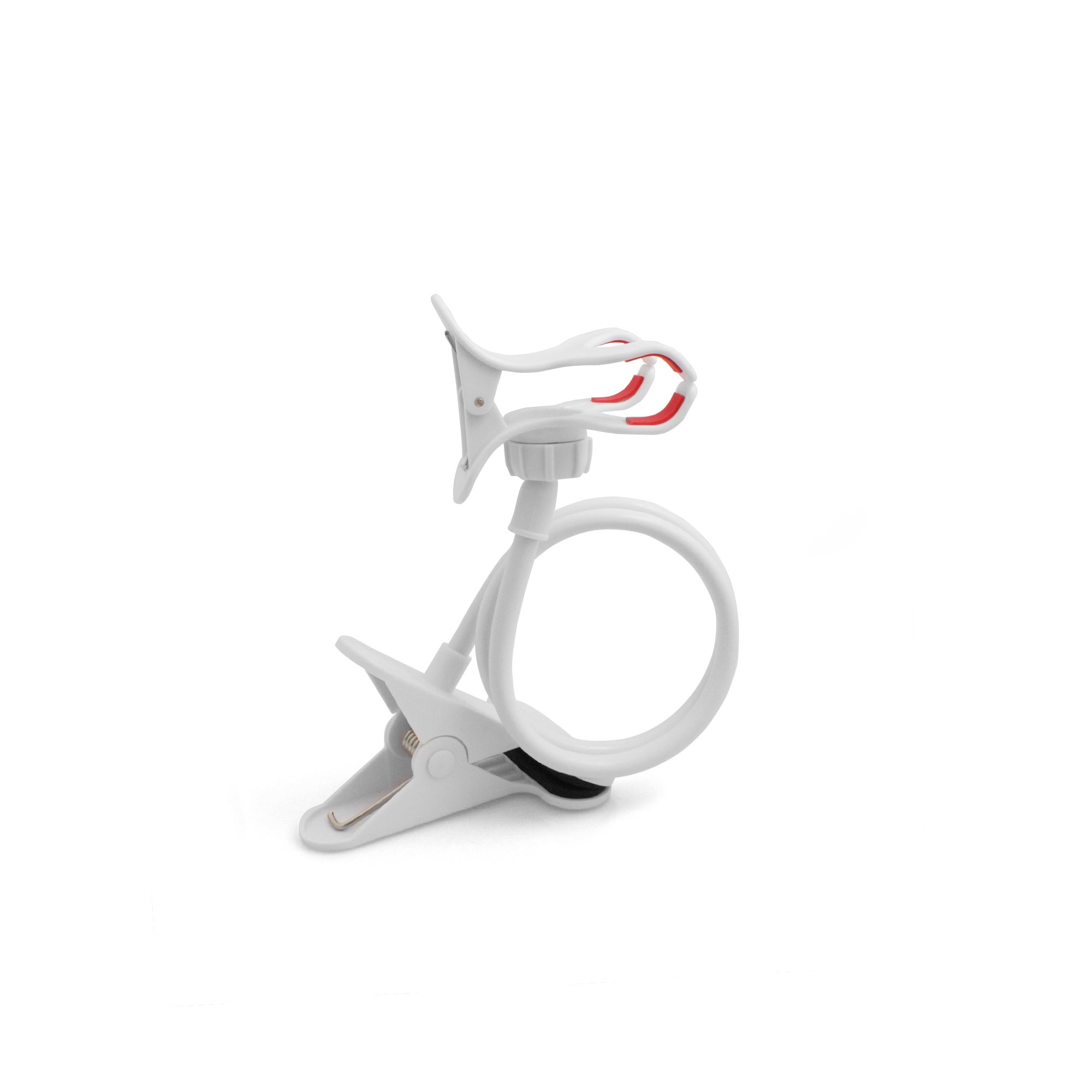 Support Universel Pour Smartphone - Bras Flexible Col De Cygne 60cm, Pince Table/Lit - Blanc