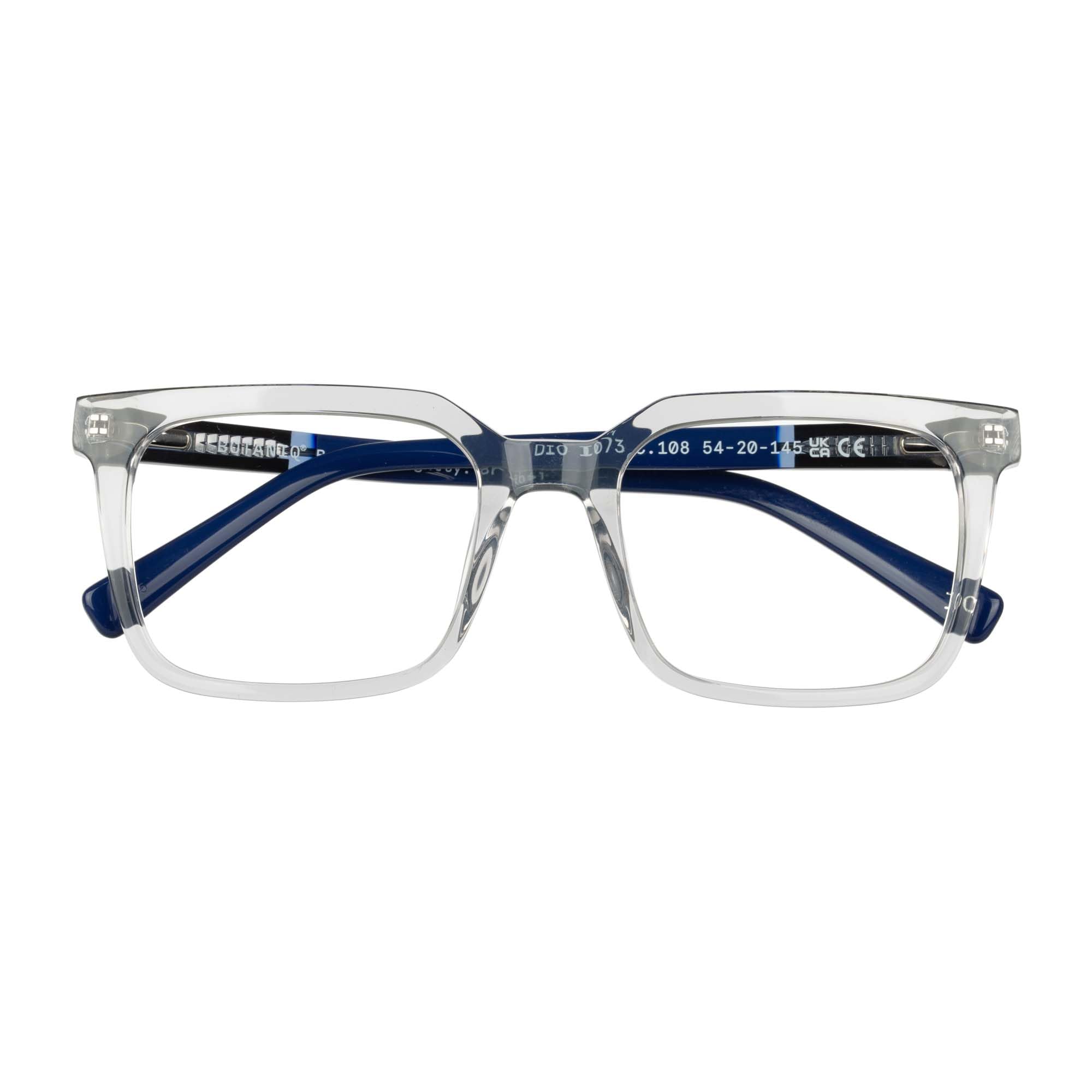 Botaniq Brille mit Sehstärke für Herren optional mit Sonnenbrillentönung oder Blaulichtfilter, Quadratisch, gefertigt aus Acetat (inklusive Brillenetui)