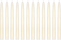 Vista 50 de Mega Candles 12 velas cónicas marrones sin perfume, velas de cera vertida a mano de 10 x 7/8 pulgadas, decoración del hogar, recepciones de boda