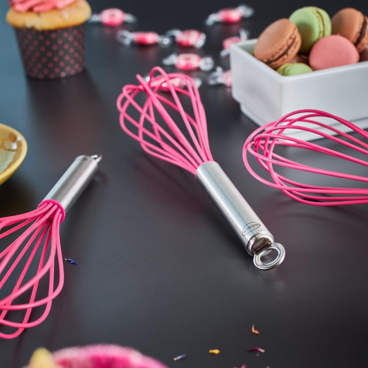 Pink Charity Whisk- SS with Silicon wire