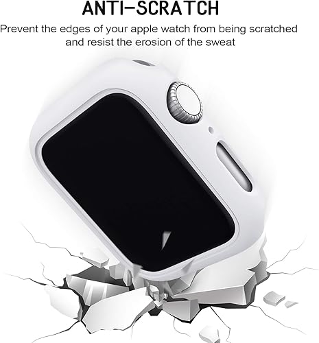 Miniatura 4 de Mugust Paquete de 4 unidades compatibles para carcasa Apple Watch 1.732 pulgadas Series 6 5 4 SE, carcasa rígida de PC parachoques marco compatible