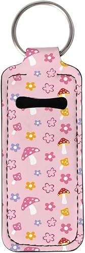 Vista 13 de doginthehole Chapstick - Llaveros para mujer, de neopreno, para bálsamo labial, llavero con clip, bolsa organizadora para lápiz labial Estampado