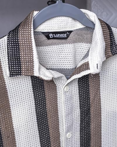 Image of Lunice Crochet Regular Fit Shirt for Men| Regular Fit Shirt for Men| Men Stylish Regular Fit Shirt | Men Printed Regular Fit Shirt