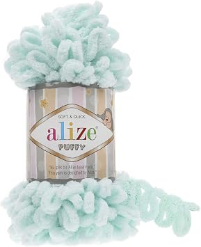 Alize Puffy Baby Blanket Yarn Lot of 2 skeins 200gr 20yds 100% Micropolyester Soft Yarn Baby Blanket Yarn Hand Knitting Yarn Super Chunky Bulky Woven Worested Yarn 15