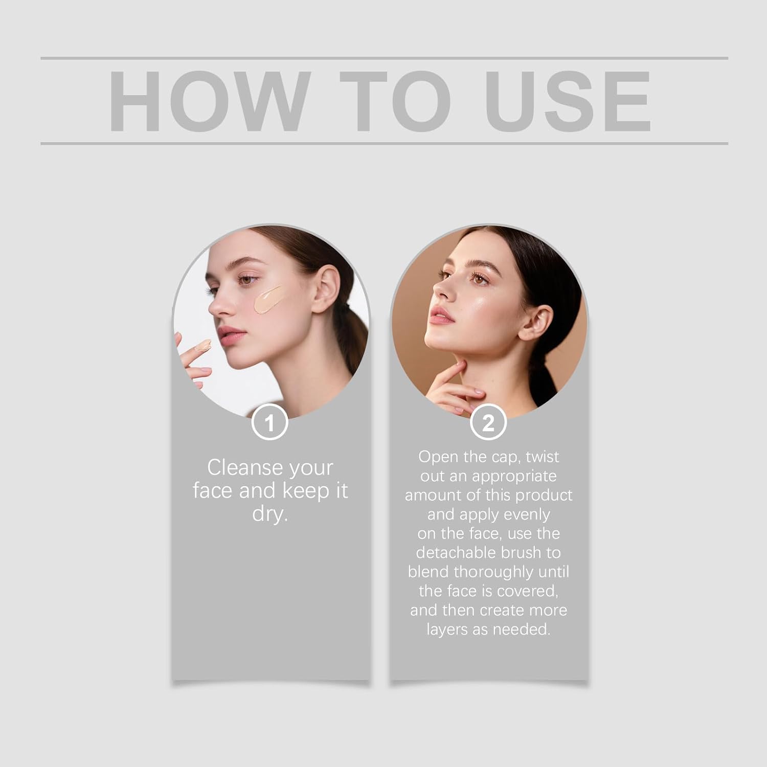 New Blanc Cover Cream Stick V - Color Changing Foundation Stick - Hydrating Concealer Base Makeup, Dual-Ended with Built-in Brush, Portable for Daily Use (Dark Skin) - Image 5