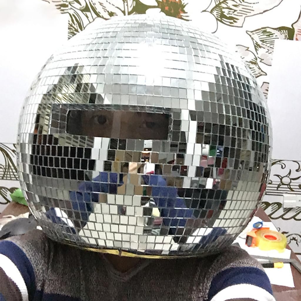 Casque de boule discothèque en verre réfléchissant pour fêtes de danse