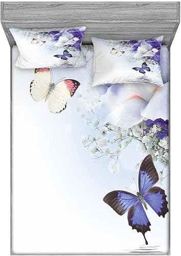 Miniatura 4 de Lunarable Juego de sábanas bajeras góticas y fundas de almohada, camino en el bosque gótico, árboles a través de niebla misteriosa naturaleza