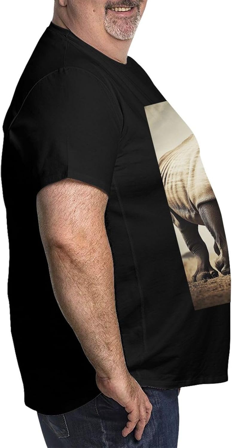 T-Shirt Plus Size Heavyweight T Shirt for Men Big and Tall Tshirts | South Africa Animal Oversized Tshirts For Men Short Sleeve Upf 50+ Sun Protection T-Shirt For Casual & Daily Wear