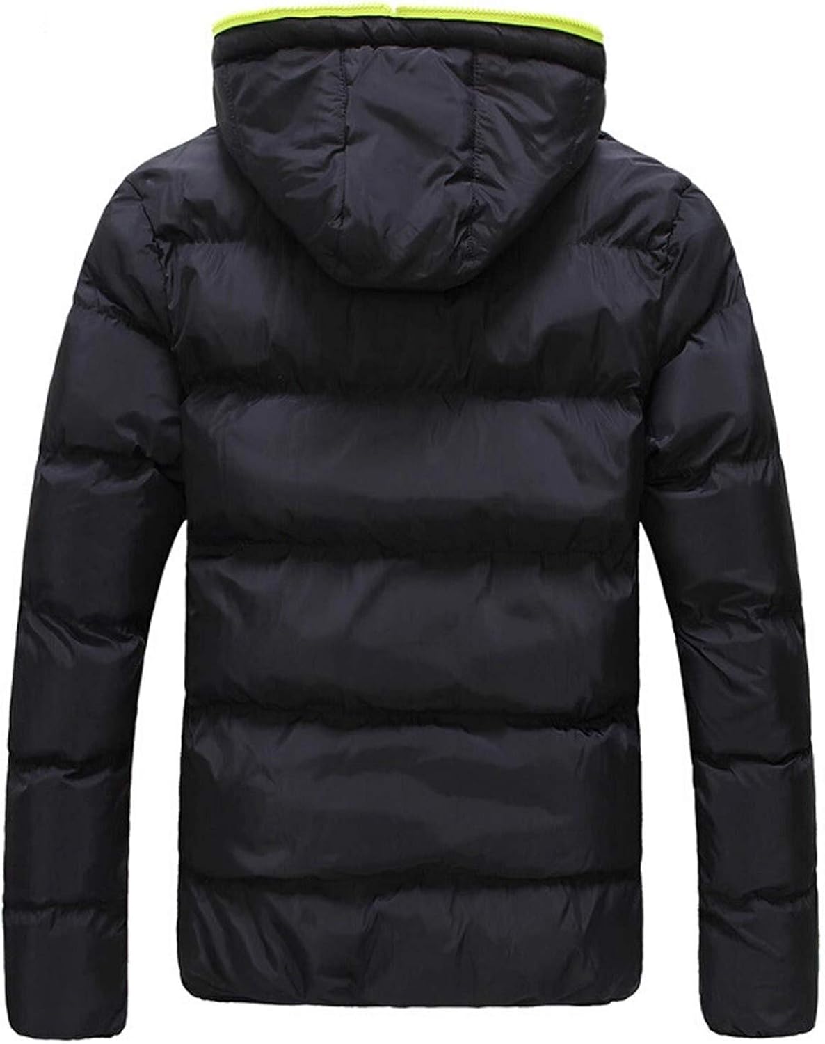 VOYOAO Zipper Casual Hoodie Color Winter Jacket Men's Cotton-Padded Collision Coat Men's Coats & Jackets: Clothing, Shoes & Jewelry