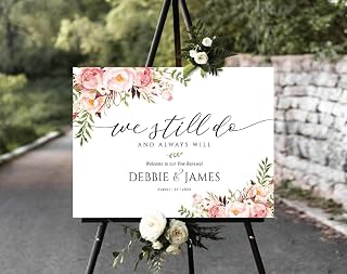 Vow Renewal Sign, Vow Renewal Decor, We Still Do Sign, Minimalist Wedding Welcome Sign, Sunflower Eucalyptus Wedding Welcome Sign, Custom Wedding Outdoor Signs, Wedding Decoration Sign #14