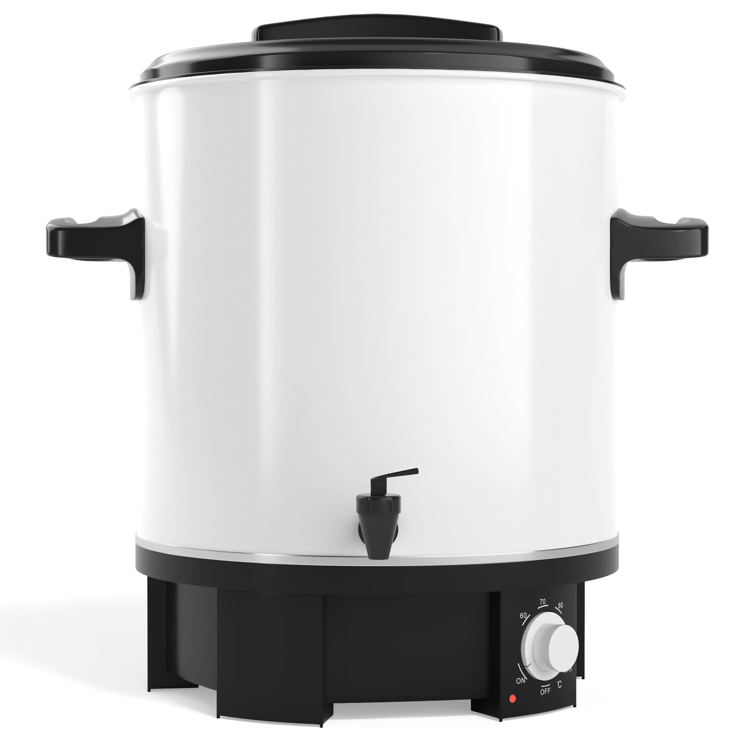 ‎Tim Home Einkochautomat, 1800 Watt mit Zapfhahn – Vielseitiger Kochtopf als Einkochtopf, Dampfkochtopf & Glühweinkocher – Emailliert, Multifunktional, Temperatureinstellung, 27 Liter