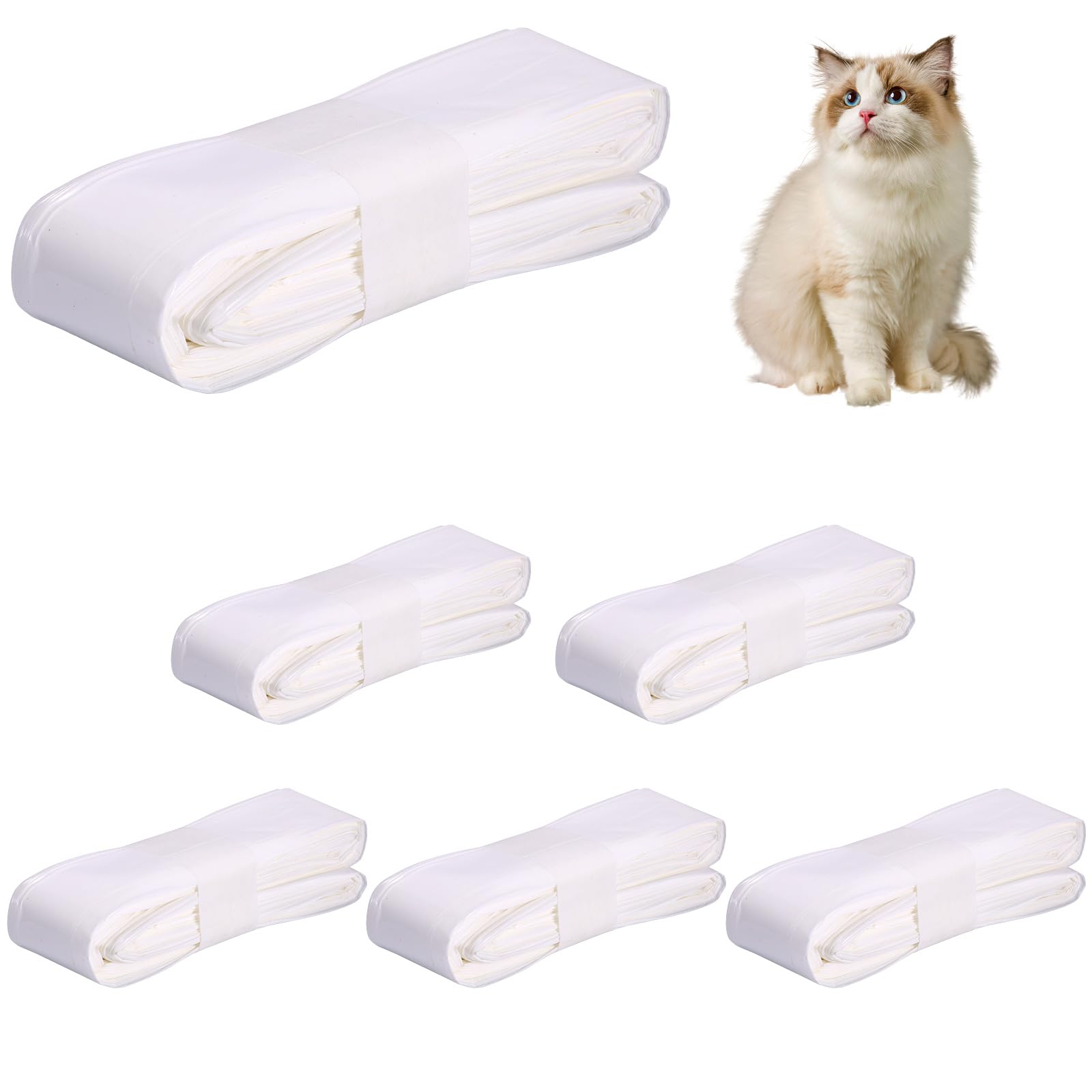 6pcs Diaper Pail Refill Bags Set, Disposal Nappy Bin Refills Compatible with Angelcare, Tommee Tippee, Genie, Munchkin, Maximum Capacity 280 Diapers for Baby Diaper Bucket Nappy Bin (White)