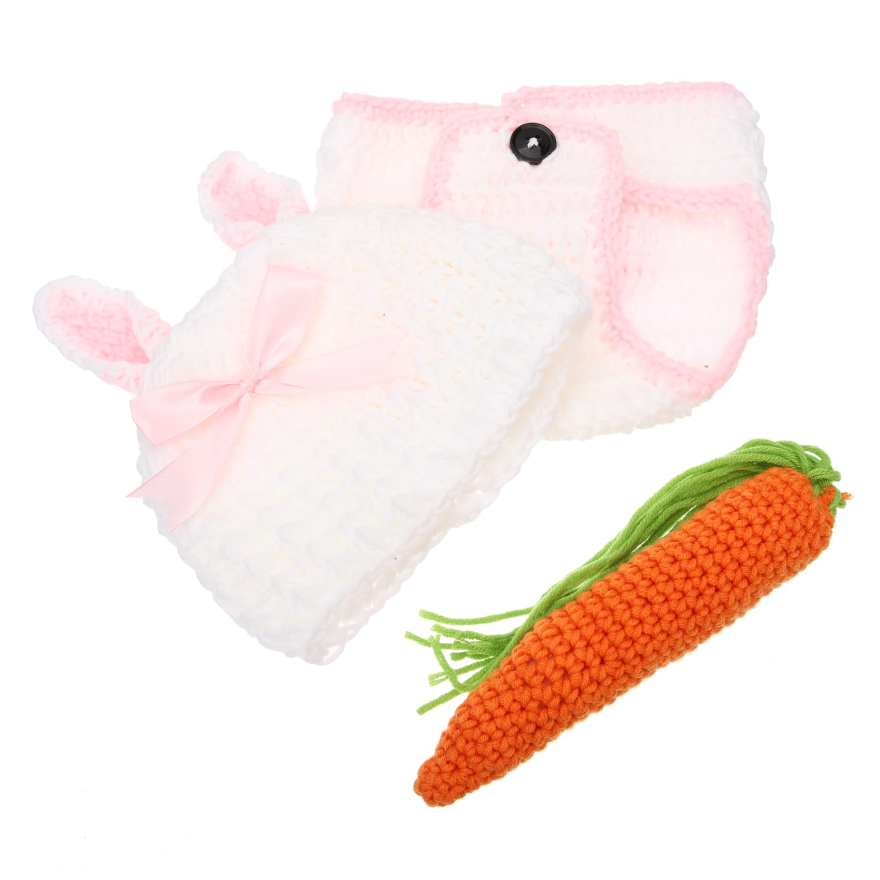 BESPORTBLE 4ensembles Costume De Photographie Né avec Bonnet Et Pantalon Forme De Lapin Accessoires pour Séance Photo Créatif pour Filles Et Garçons