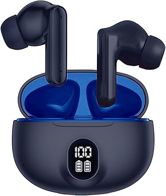 Kratos Blue Ear Buds Wireless with 30H Playtime, Noise Isolation & Clear Calls, Bluetooth Earbuds with Voice Assistant, Ear Buds with Bluetooth V 5.3 & with Type C Fast Charging, IPX4 TWS Ear