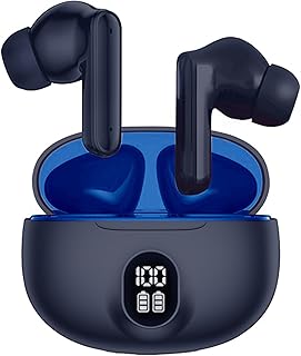 Kratos Blue Ear Buds Wireless with 30H Playtime, Noise Isolation & Clear Calls, Bluetooth Earbuds with Voice Assistant, Ear Buds with Bluetooth V 5.3 & with Type C Fast Charging, IPX4 TWS Earphones