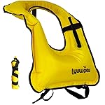 Lyuwpes Inflatable Snorkeling Vest Adult Snorkel Vests Free Diving Safety Jackets Yellow