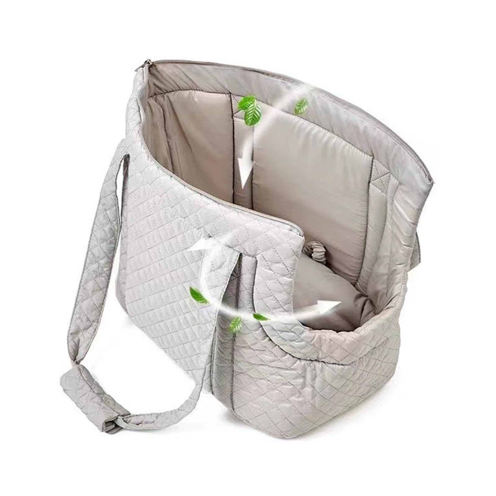 Transportín para Gatos, Bolso de Mano Suave para Mascotas, Bolso de Viaje para Coche, Bolso de Gran Capacidad para Viajes, Bolso para Perros Pequeños, Gris