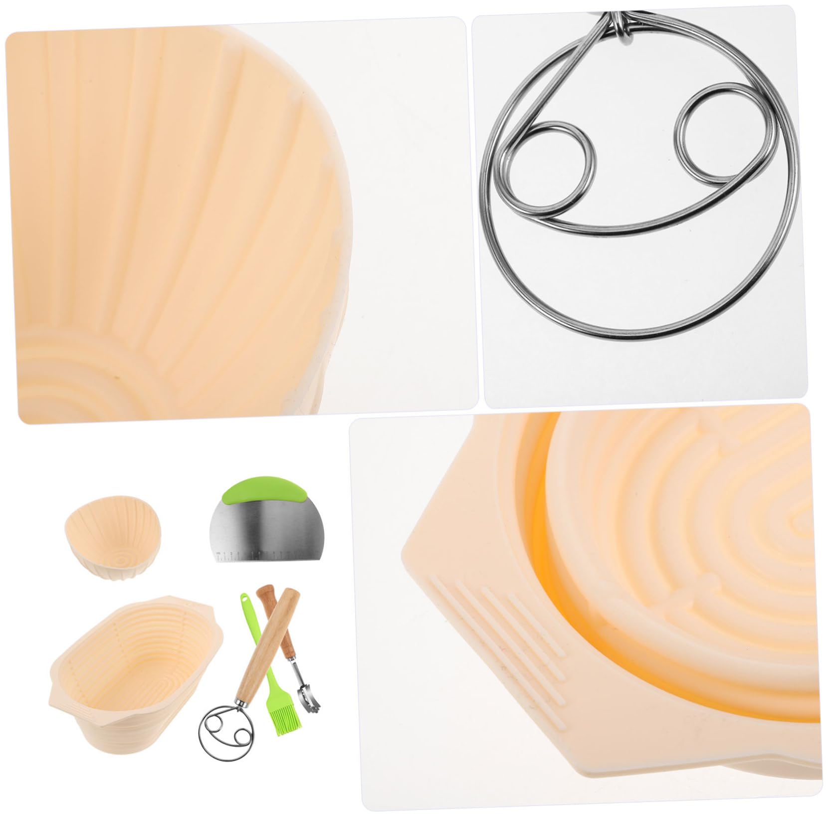 Juego de Cesta de Masa Madre de Silicona y Acero Inoxidable para Fermentación de Pan, Diseño Plegable, Gran Capacidad, Resistente a Altas Temperaturas para Uso en Casa