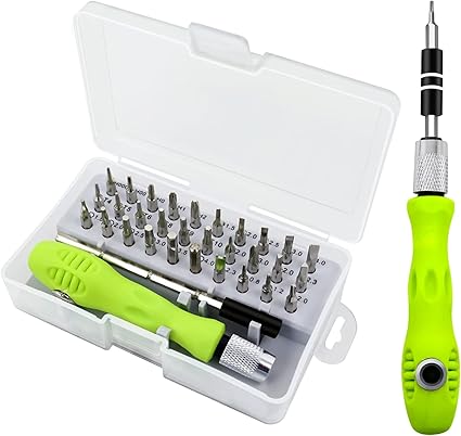 32 In 1 Small Screwdriver Set, Mini Magnetic Screwdriver Set  Contains 30 Bits Precision Repair Tool Kit, Torx Screwdriver Tool Sets for Eyeglass, Watch, Phones, Laptop, Computers, Toys