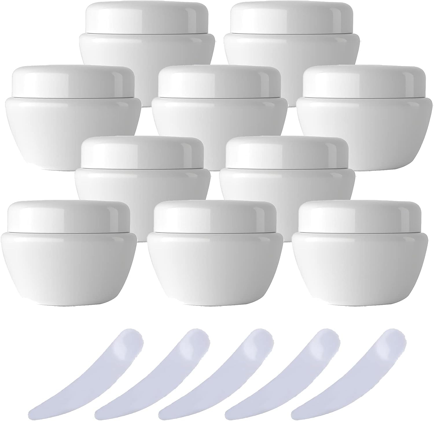 FLYIODFCXV cosmetic jar, Pack of 20,Plastic Cream Jars Cosmetic Pots, Mushroom Shape Containers Storage Pot for Travel(White,10ml)