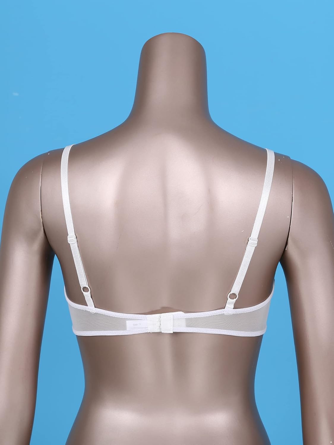 Oyolan Women's Lingerie See-Through Lace Open Nipple Split Bra Top Unlined Hollow Out Bralette Nightwear