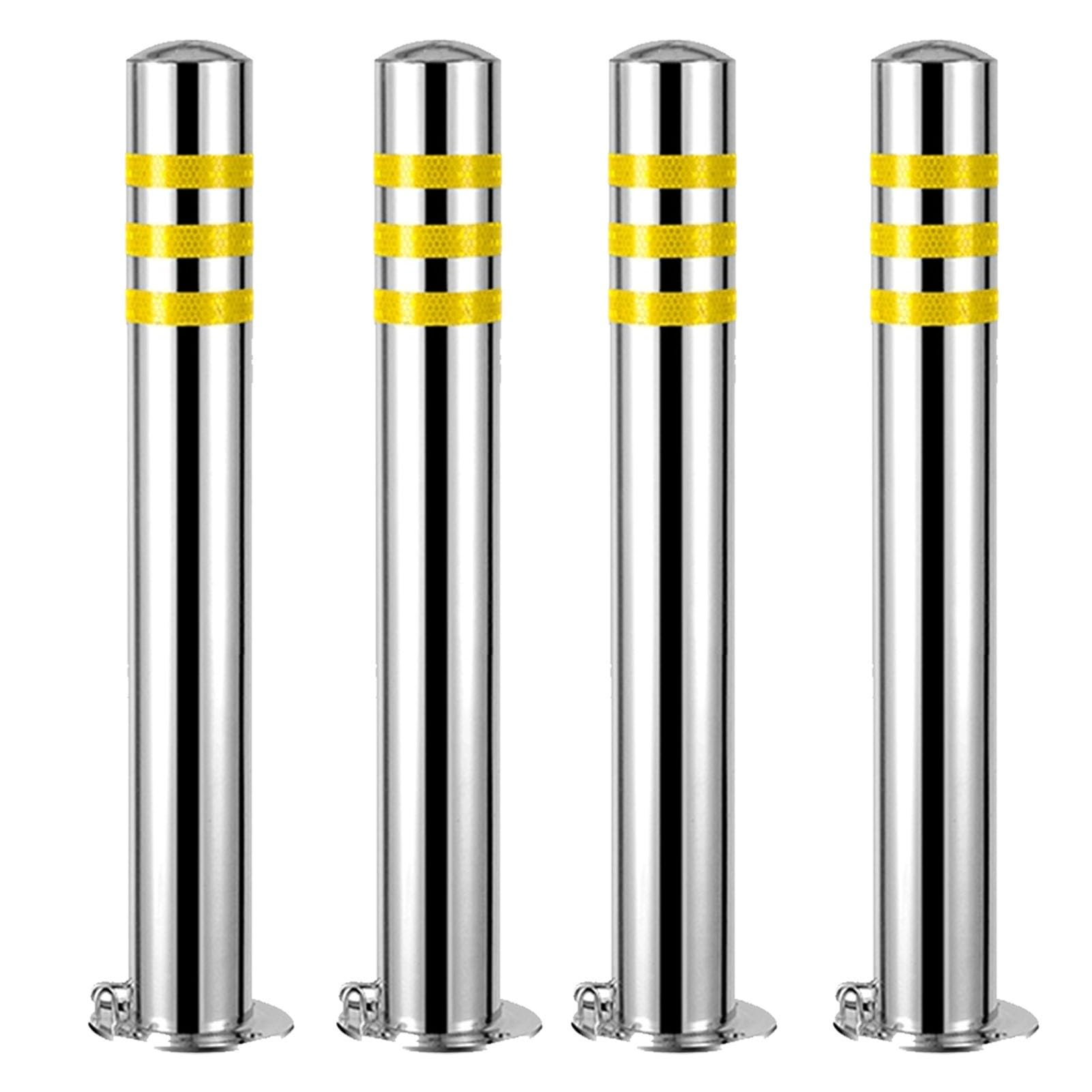 Borne de stationnement en acier inoxydable durable pour sécuriser vos allées lot de 4