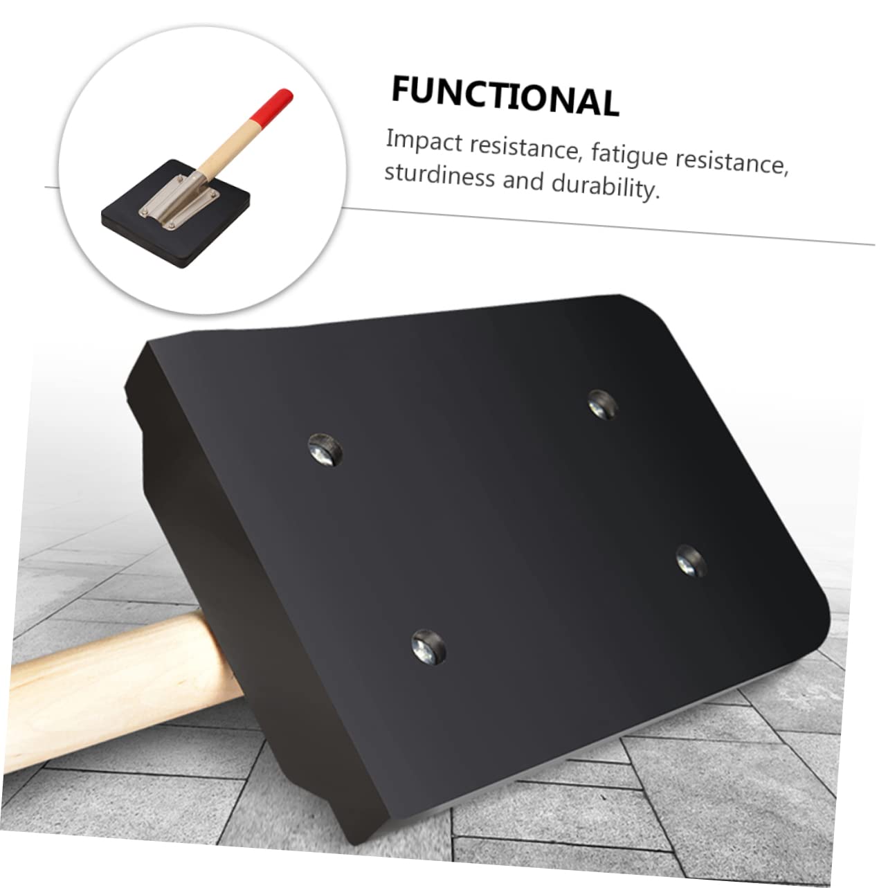 OSALADI Maillet en Caoutchouc Maillet de Pavage Outil de Carrelage à Poignée Bois Grip Confortable pour Pose de Carreaux
