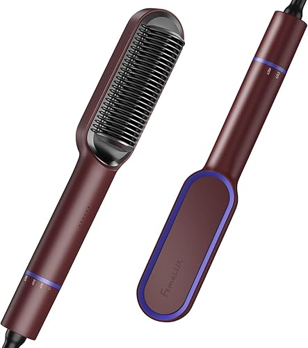 Miniatura 1 de Cepillo alisador de pelo, peine de plancha para alisar el cabello plano, calentamiento rápido de 20 segundos y 5 ajustes de temperatura y