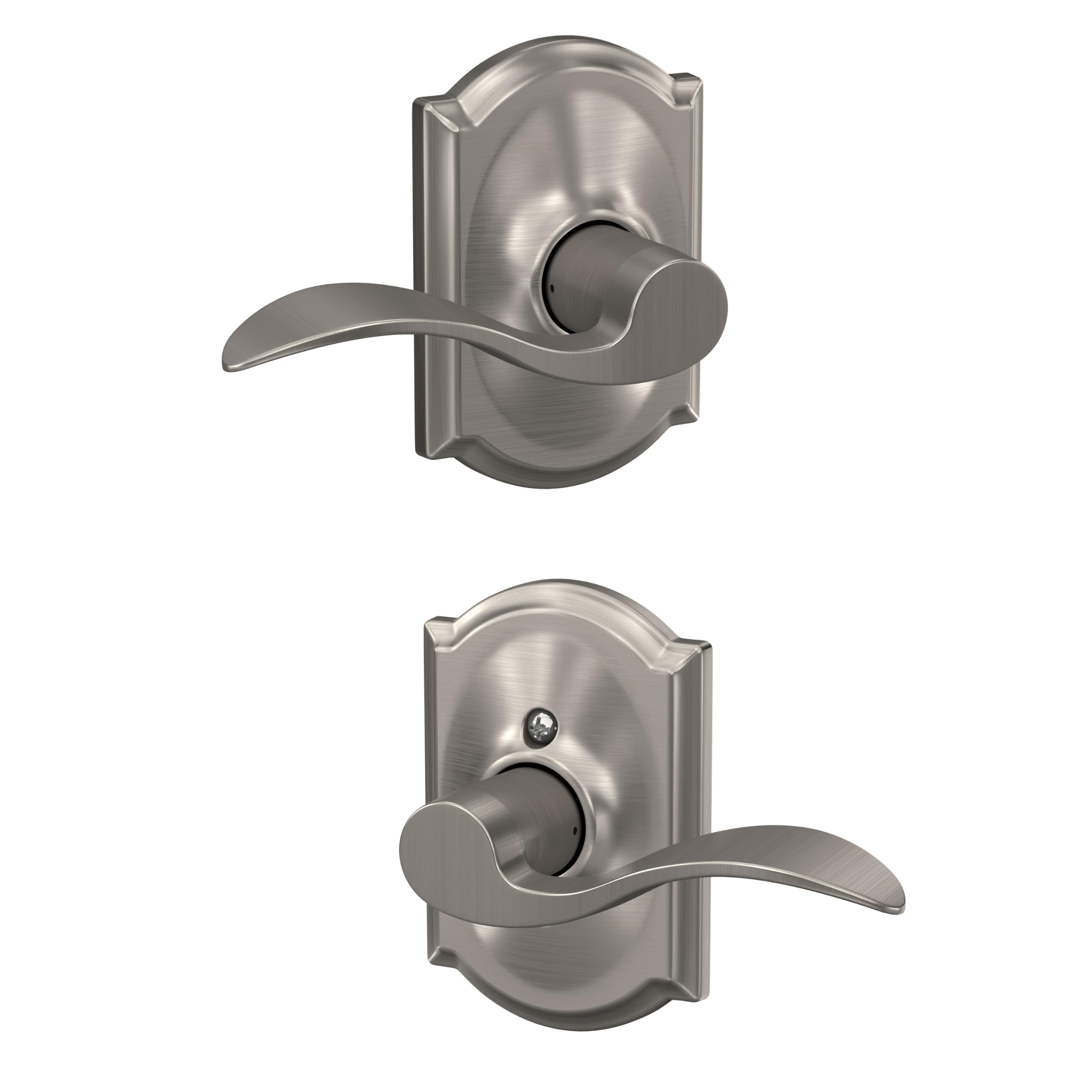 SCHLAGE Accent Hall/Closet Passage Door Handle, Reversible, Satin Nickel