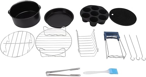 Juego de 10 accesorios para freidora de aire, compatibles con Chefman, Cosori Ultrean, Gourmia Power XL Air Fryer Baking Pan de acero inoxidable