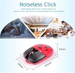 Bluetooth Wireless Mouse,Cute Ladybug Cartoon Mouse Dual Mode(Bluetooth & 2.4G Wireless),Rechargeable Silent Portable Mice with USB Receiver for Notebook, Laptop,PC,Desktop,MacBook,MacOS Gift(Red)