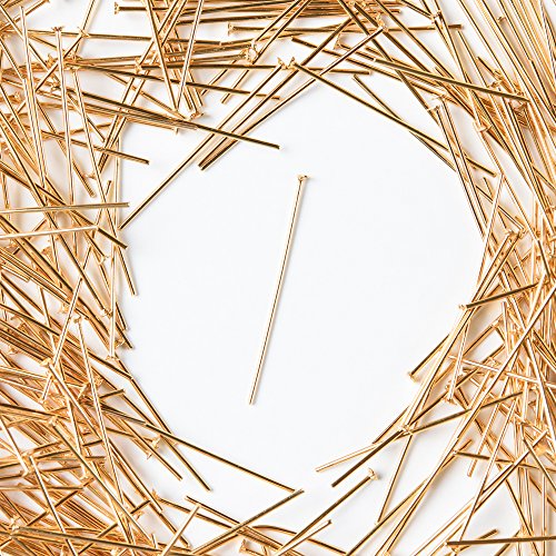 【サージカルステンレス 316】 Tピン ゴールド 30mm 太さ0.7mm 20個 ハンドメイド 手芸 パーツ 金属アレルギー対策 アクセサリーパーツのサムネイル