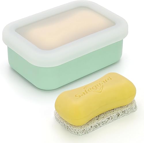 Miniatura 10 de Estuche de jabón de viaje de silicona a prueba de fugas con capa de drenaje, contenedor de jabón portátil compacto, soporte de jabón inastillable