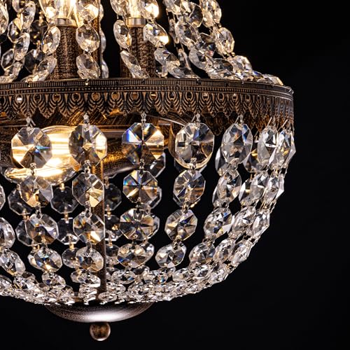 Wellmet-6-Lights-French-Empire-Crystal-Chandelier-13-Inch-Farmhouse-Pendant-Chandeliers-Lighting-Adjustable-Antique-Bronze-Ceiling-Light-Fixture-for-Dining-Room-Bedroom-Foyer-Living-Room