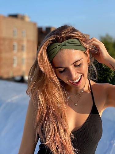 Miniatura 3 de Huachi Diademas anchas para mujer, turbante de moda, antideslizantes, anchas, trenzadas, accesorios para el cabello, paquete de 6