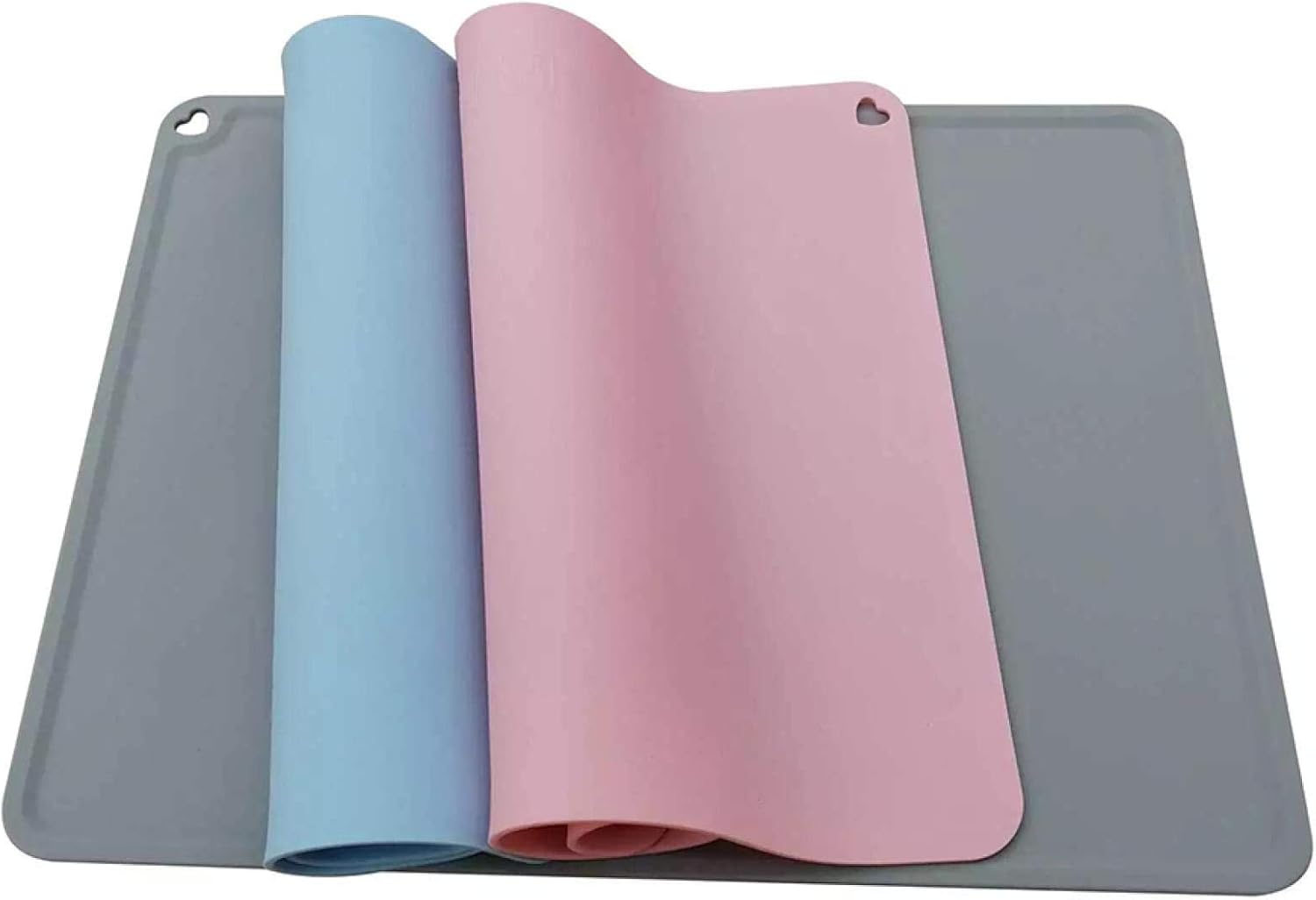 Vajilla de 3 Piezas, Alfombrilla de Silicona para Cocina, Alfombrilla para Hornear, Antideslizante Espesado de Grado alimenticio, Posavasos para niños, Auxiliar para Mascotas, Posavasos para Comer
