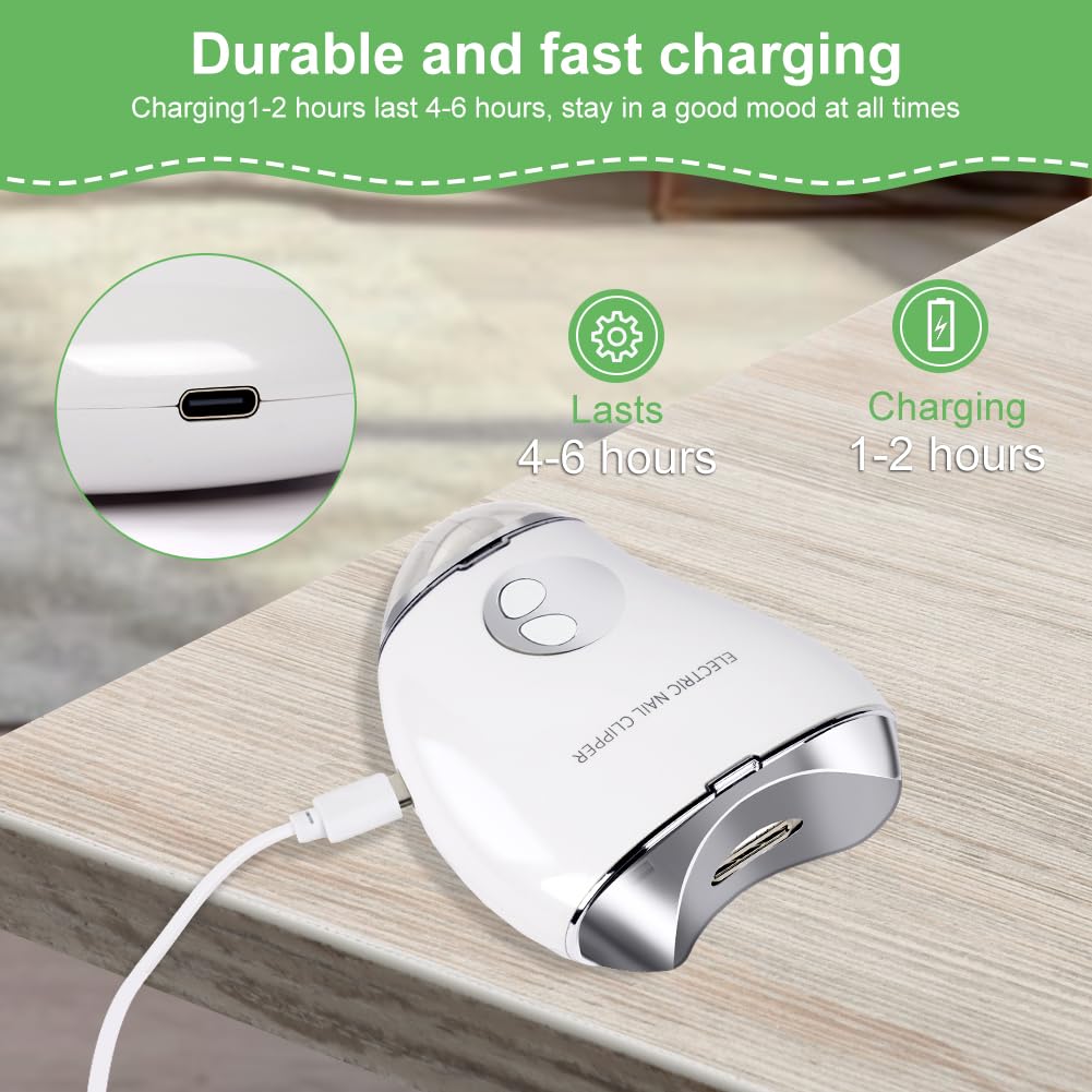 LOPHE Coupe-ongles électrique 2 en 1 pour bébé - Vitesse réglable - Lime à ongles électrique pour bébé et adulte - Silencieux et sûr