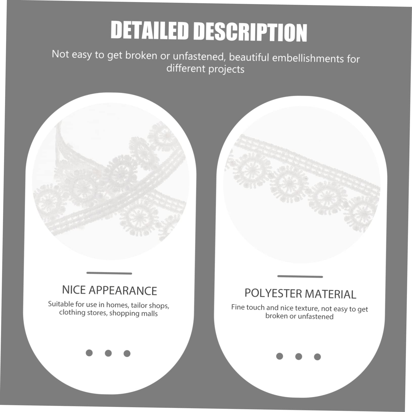 SHINEOFI 3rotoli Nastro Di Pizzo Da Cucire Tessuto Decorativo Per Per Abbigliamento Accessori e Matrimonio Facile Da Utilizzare e Personalizzare Di Artigianale