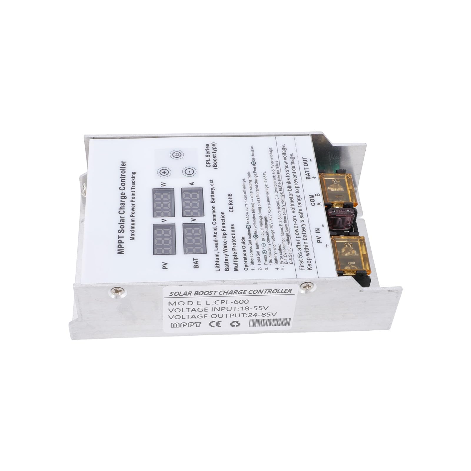 Topiky Cargador de Controlador Solar MPPT de 600W, Regulador Elevador de