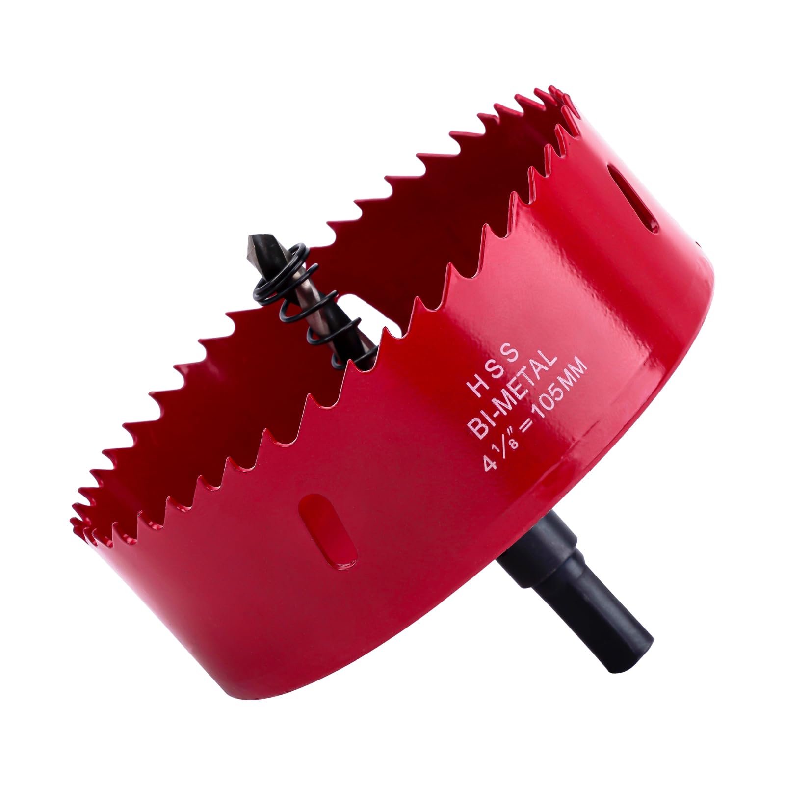 M42 Bi-Metal Hole Saw | Dual Flute Design for Cast Iron/Plastic/Resin | Heat-Treated Arbor with Pilot Bit | Fast Cutting, Long Life Blades for Plumber, Conduit, Kitchen, Bathroom and More (105mm)