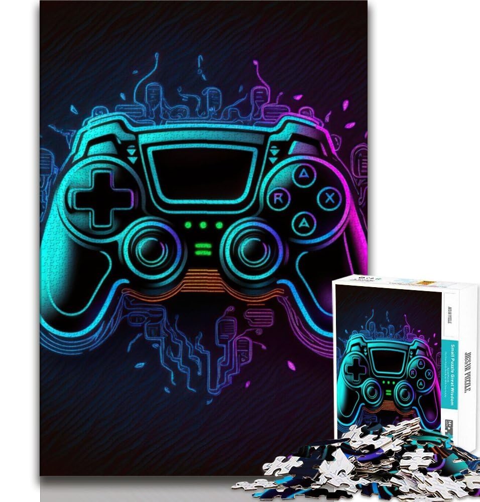 Jigsaw Puzzles for Adults 1000 Pieces Neon Game Adult Jigsaw,Decompressing Intellectual Educational Toy Birthday Gift 38x26cm