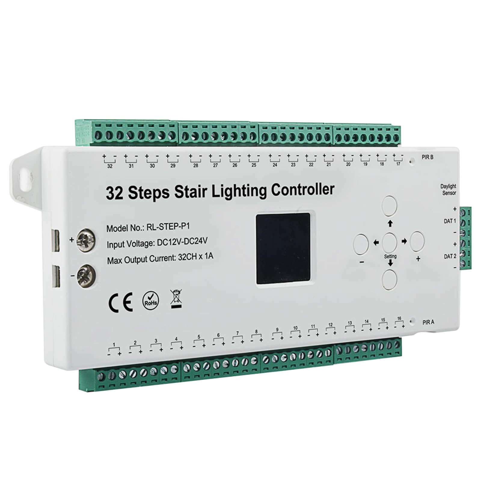 32CH PIR Sensor Controlador de luz de escalera Cuerpo - Interruptor inductivo infrarrojo, interruptor de panel, controlador infrarrojo de 32 pasos, controlador de iluminación de escalera LED
