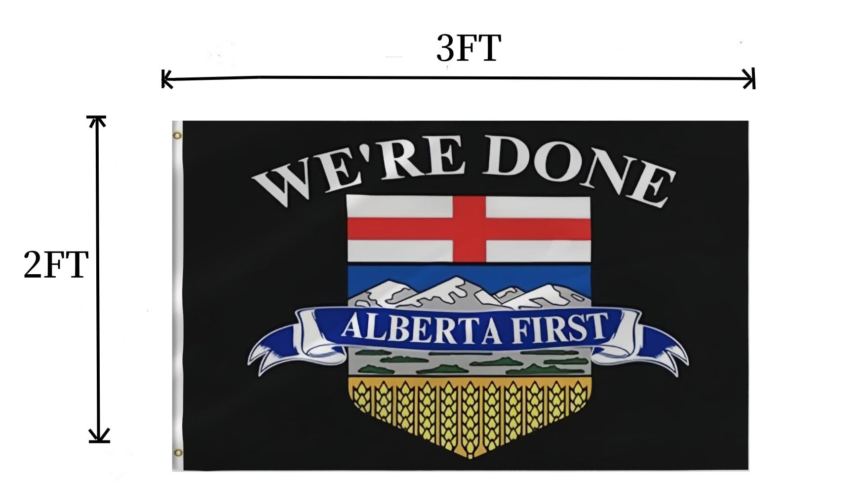 Lyh Double Sided 3ply We'Re Done Alberta First Flag 2X3FT