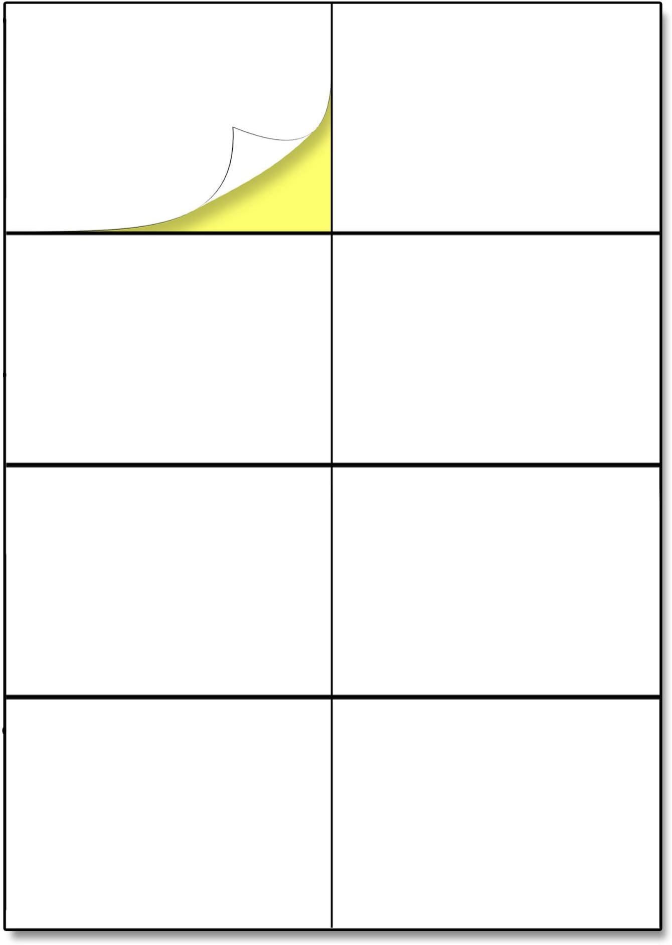 8 per Sheet, 25 Sheets, A4 White Sticker Labels, Laser/Inkjet Printing - 105 x 74.25mm