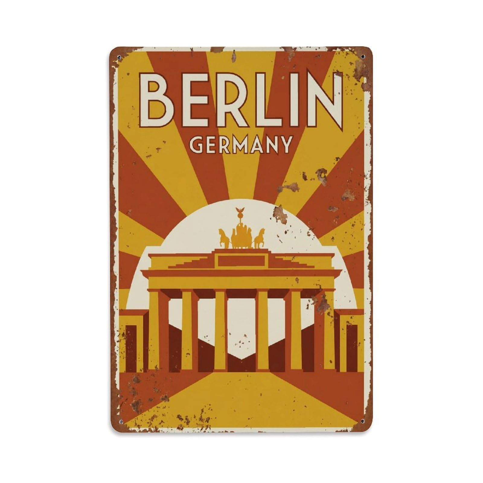 Gead 8X12inch Style Vintage Travel Berlin Germany Journey Metal Tin Sign